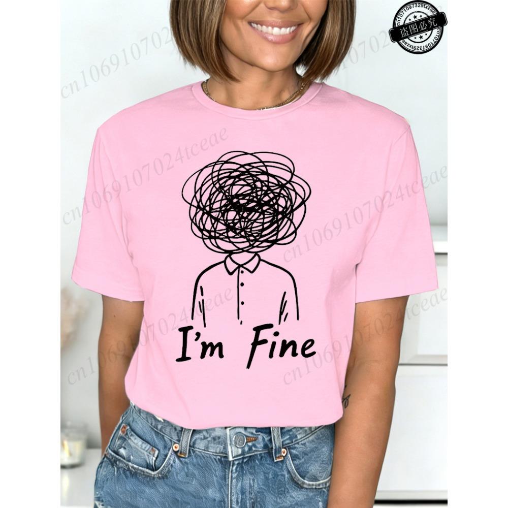 New Harajuku Funny I m Fine Printed T Shirt Fashion Women T Shirt Tops Short Sleeves Black White T-shirt Ladies Casual Tees Top XXS
New Harajuku Funny I m Fine Printed T Shirt Fashion Women T Shirt Tops Short Sleeves Black White T-shirt Ladies Casual Tees Top XXS