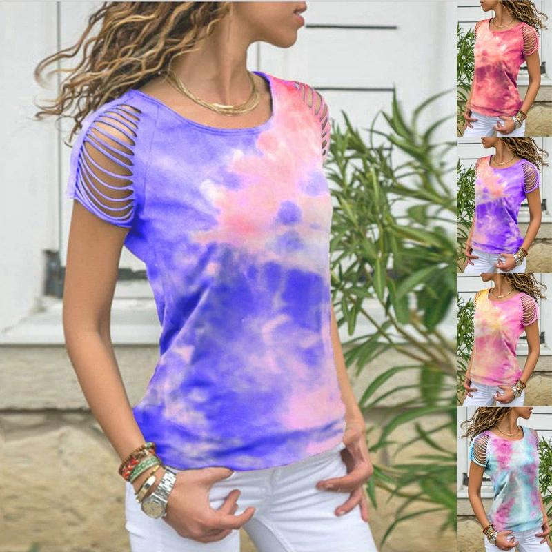 New Women s Fashion Tie-Dye Tassel Sleeve Shirts Round Neck Casual Cotton Short Sleeve T-shirts Tops Plus Size S зелений
New Women s Fashion Tie-Dye Tassel Sleeve Shirts Round Neck Casual Cotton Short Sleeve T-shirts Tops Plus Size S зелений