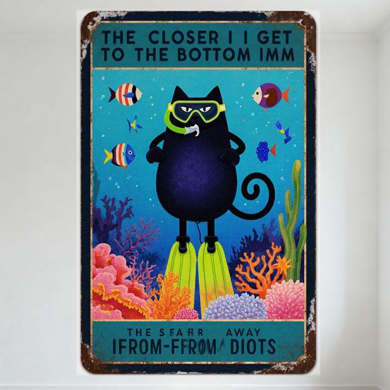 Vintage Style Metal Sign Blue Background Whimsical Black Cat Underwater Snorkeling with Fish & Coral Retro Wall Decor for Bar Pu 20x30cm(7.8x11.8inch)
Vintage Style Metal Sign Blue Background Whimsical Black Cat Underwater Snorkeling with Fish & Coral Retro Wall Decor for Bar Pu 20x30cm(7.8x11.8inch)