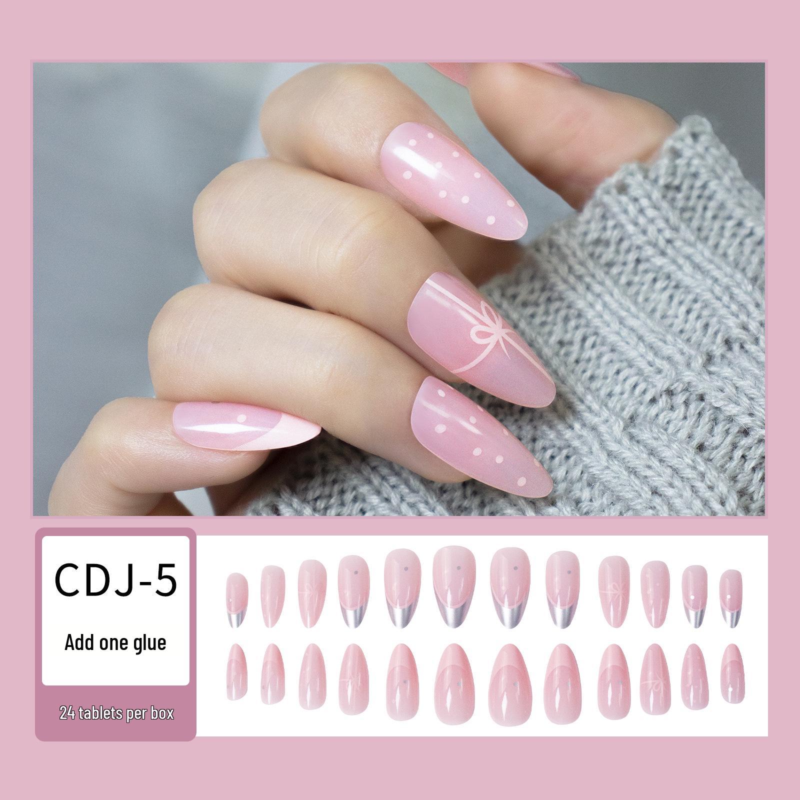 24-Piece Medium-Length French Press-On Nails with Sweet Bow & Sexy White Polka Dots
24-Piece Medium-Length French Press-On Nails with Sweet Bow & Sexy White Polka Dots