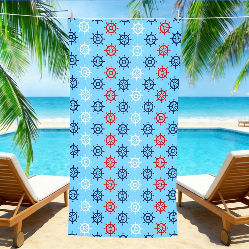Nautical Ship Wheel Beach Towel – Oversized Quick Dry Sand Free with Red, White & Navy Print W30*H60(CM)
Nautical Ship Wheel Beach Towel – Oversized Quick Dry Sand Free with Red, White & Navy Print W30*H60(CM)