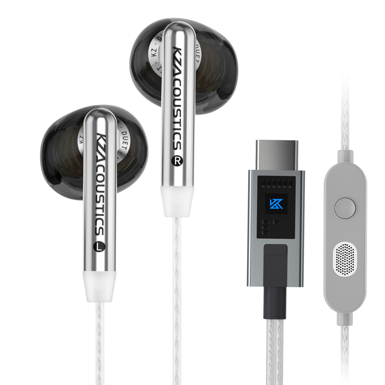 KZA COUSTICS KZ Duet Gaming Earphones with Dual Dynamic HD Dual Microphone In-Ear Drivers, Hi-Fi Sound, Microphones, 3.5mm/Type-C (Type-C Included, чорний
KZA COUSTICS KZ Duet Gaming Earphones with Dual Dynamic HD Dual Microphone In-Ear Drivers, Hi-Fi Sound, Microphones, 3.5mm/Type-C (Type-C Included, чорний