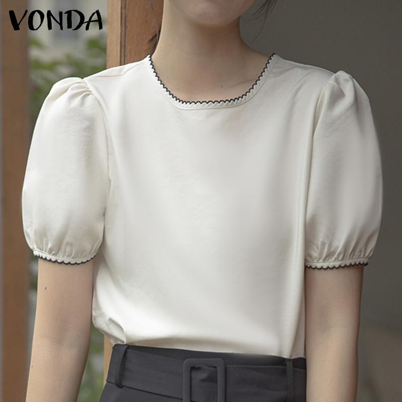 Летние женские топы с пышными рукавами VONDA, цветная блузка с короткими рукавами, большие размеры
Летние женские топы с пышными рукавами VONDA, цветная блузка с короткими рукавами, большие размеры