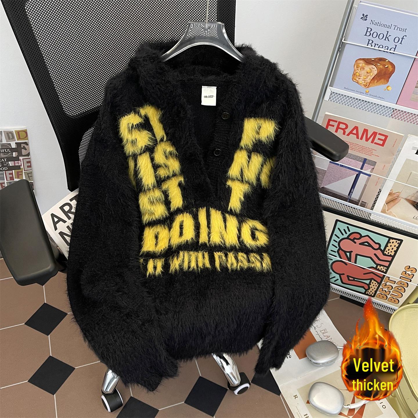 Unisex Retro Letter Hooded Half-Zip Cardigan - Cozy Autumn/Winter Knit Jacket XL чорний
Unisex Retro Letter Hooded Half-Zip Cardigan - Cozy Autumn/Winter Knit Jacket XL чорний