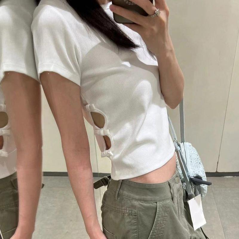 Жіноча футболка Slim Fit з короткими рукавами та порожнистим бантом літо 2025 року Small білий
Жіноча футболка Slim Fit з короткими рукавами та порожнистим бантом літо 2025 року Small білий
