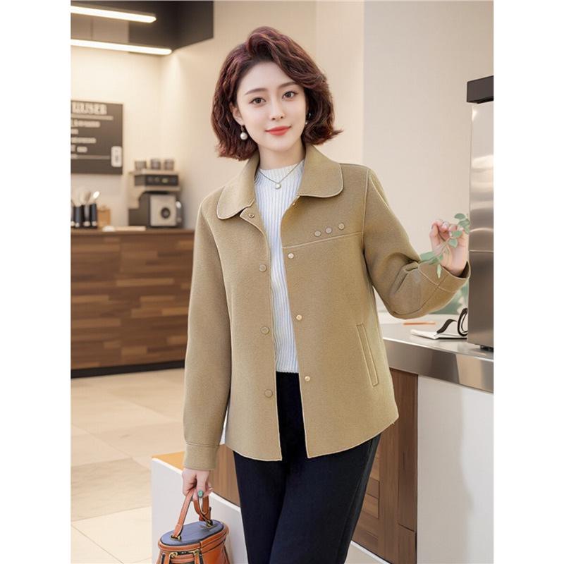 Stylish Double-Sided Wool Coat for Middle-Aged Women - Short, Trendy Spring & Autumn Wear 3XL (120-135 lbs)
Stylish Double-Sided Wool Coat for Middle-Aged Women - Short, Trendy Spring & Autumn Wear 3XL (120-135 lbs)