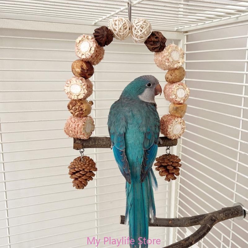 Natural Bird Standing Perch Toy Bird Cage Chewing Toy Swing Perch with Pinecone for All Size Bird Entertainment Toy
Natural Bird Standing Perch Toy Bird Cage Chewing Toy Swing Perch with Pinecone for All Size Bird Entertainment Toy