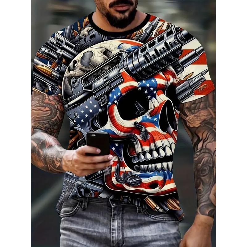 Summer Outdoor Men s T-shirt Casual Round Neck Short Sleeve Skull Pattern Printed T-shirt Fashion Male Oversized Clothing 5XL
Summer Outdoor Men s T-shirt Casual Round Neck Short Sleeve Skull Pattern Printed T-shirt Fashion Male Oversized Clothing 5XL
