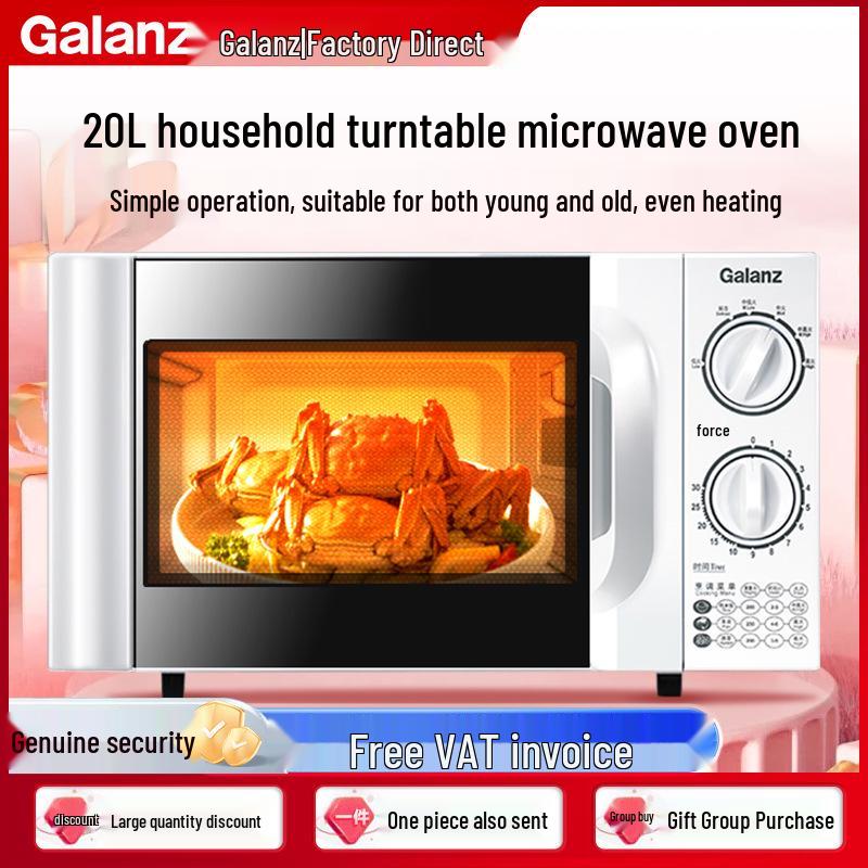 Микроволновая печь Galanz 20 л с поворотным столом - Многофункциональный, удобный для семьи нагрев для пожилых людей и детей белый
Микроволновая печь Galanz 20 л с поворотным столом - Многофункциональный, удобный для семьи нагрев для пожилых людей и детей белый