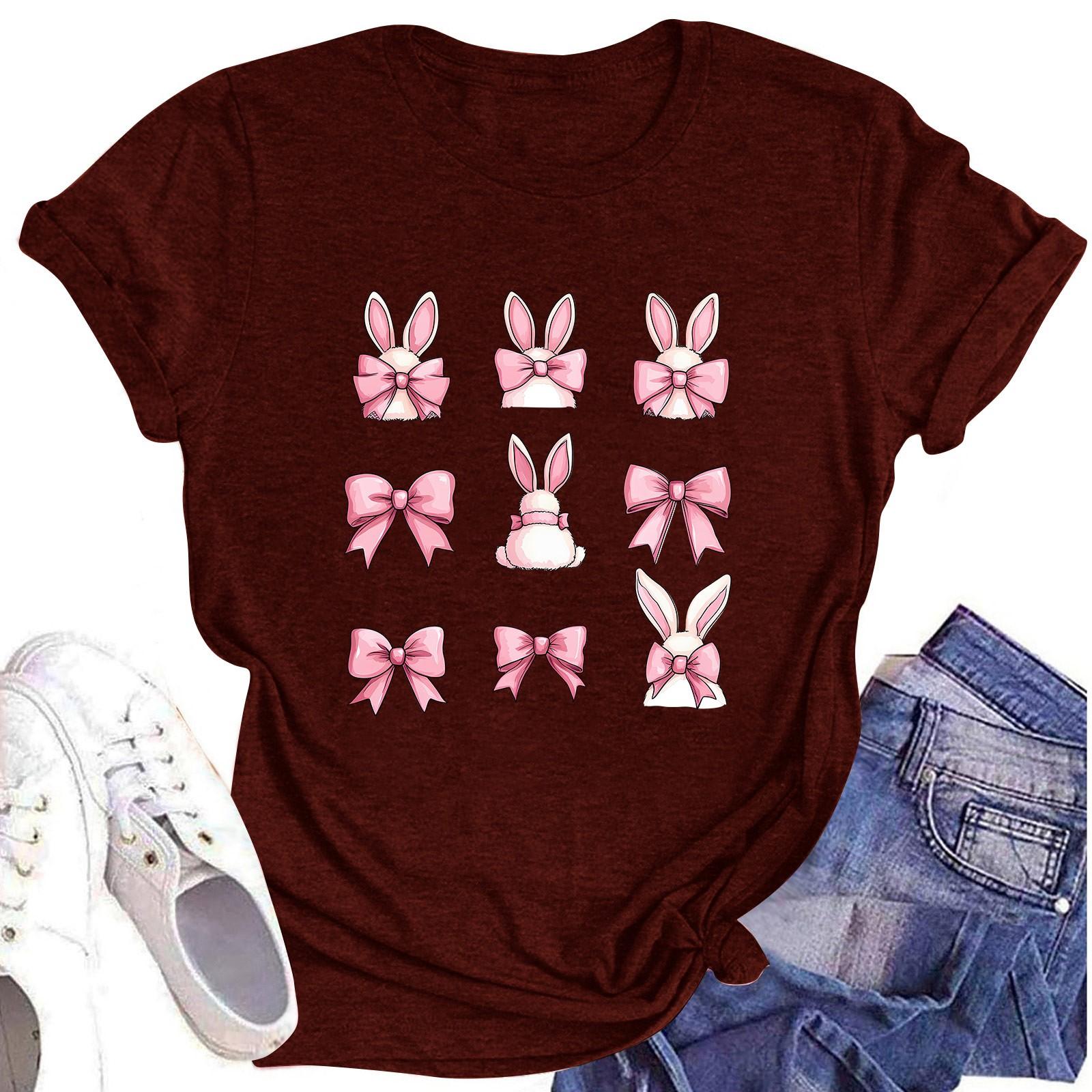 Women s Top Round Neck Casual Printed Short-sleeved T-shirt Top XL винний
Women s Top Round Neck Casual Printed Short-sleeved T-shirt Top XL винний