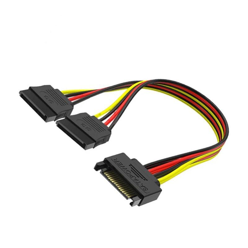 SATA 15pin Male to 2 x SATA 15pin Female Hard Disk Power Cable Serial ATA Y Splitter Dual Extension Cord Adapter Connector 0.2M
SATA 15pin Male to 2 x SATA 15pin Female Hard Disk Power Cable Serial ATA Y Splitter Dual Extension Cord Adapter Connector 0.2M