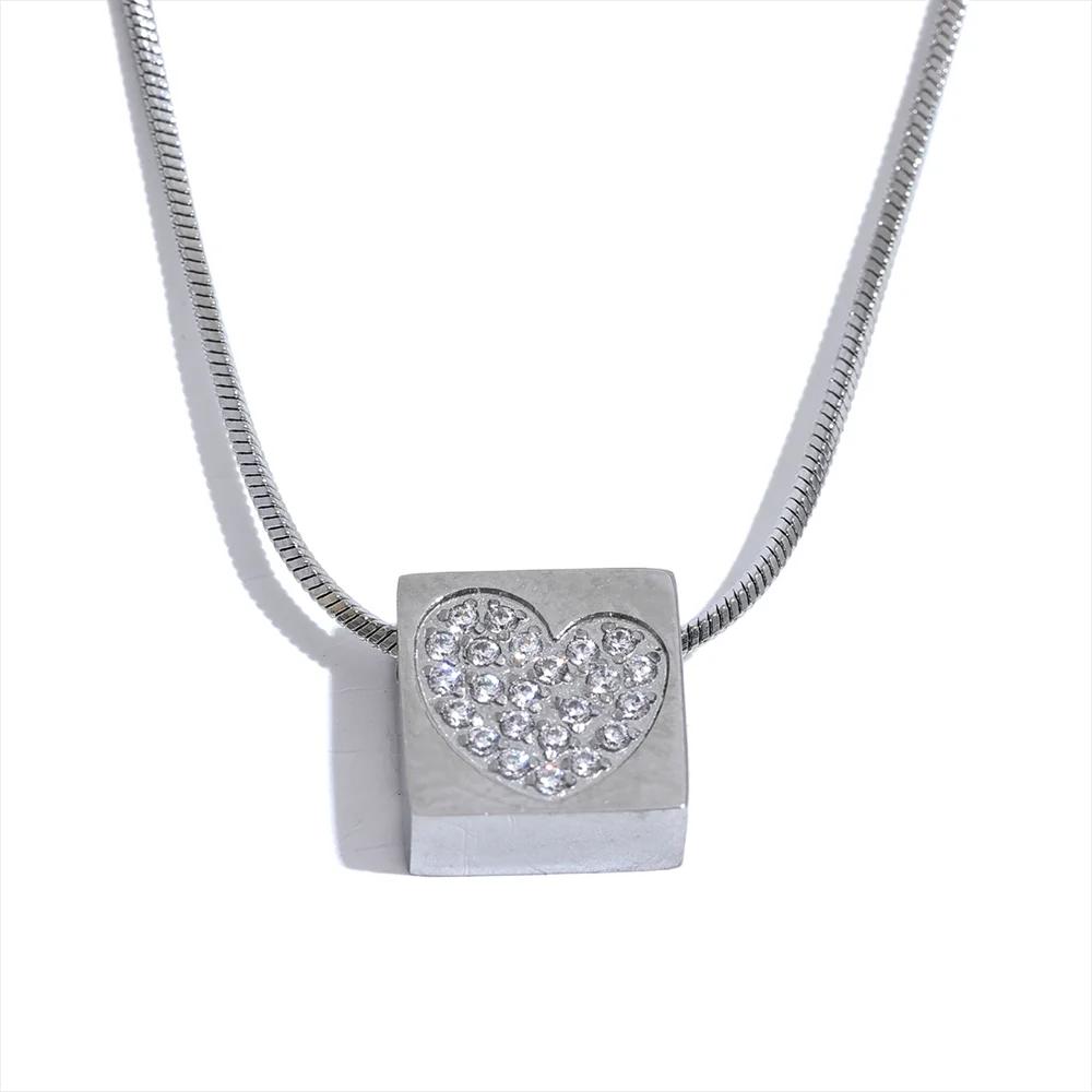 Yhpup Exquisite Stainless Steel Square Heart Zircon Bling Pendant Necklace Women Delicate Chic Romantic Jewelry Girlfriend Gift
Yhpup Exquisite Stainless Steel Square Heart Zircon Bling Pendant Necklace Women Delicate Chic Romantic Jewelry Girlfriend Gift