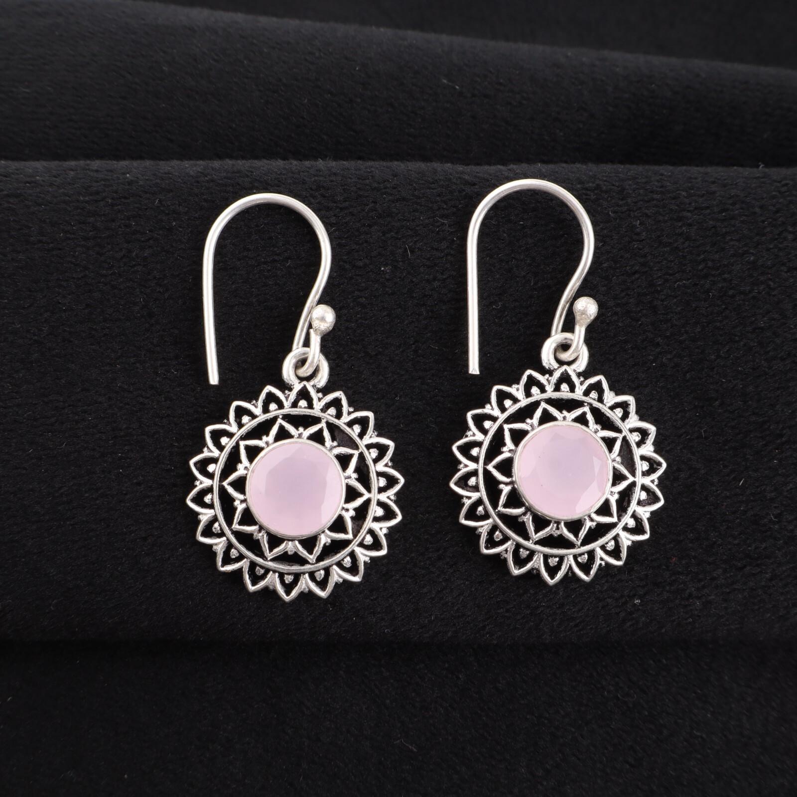 Rose Chalcedony Gemstone 925 Sterling Silver Jewelry Drop/Dangle Earrings 1.57 CE-19-13
Rose Chalcedony Gemstone 925 Sterling Silver Jewelry Drop/Dangle Earrings 1.57 CE-19-13