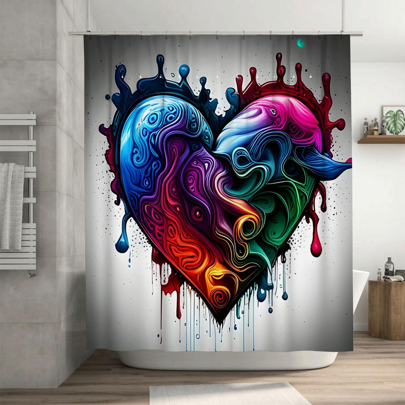 Abstract Dripping Heart Shower Curtain - Waterproof, Mildew-Resistant, Machine Washable for Artistic Bathroom Decor 90X180cm(35x70in)
Abstract Dripping Heart Shower Curtain - Waterproof, Mildew-Resistant, Machine Washable for Artistic Bathroom Decor 90X180cm(35x70in)