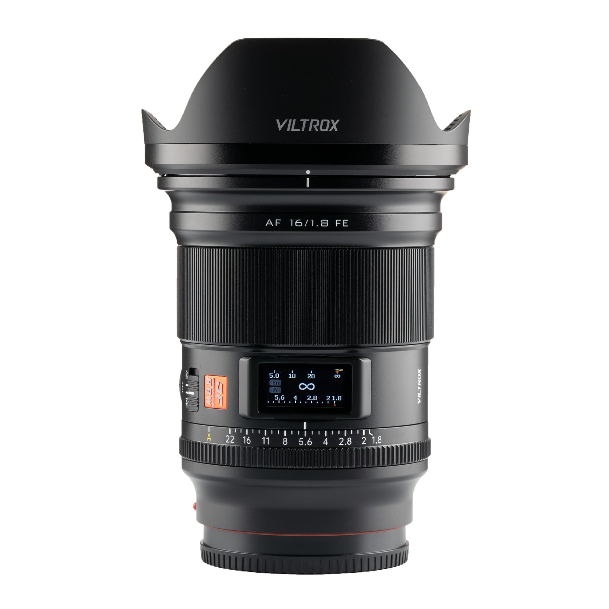 VILTROX AF 16mm FE Sony Lens with LCD Prime Compatible with Sony Cameras F1.8 E-Mount Wide-Angle Screen, Ultra-Wide Angle, Lens, Full-Frame 7II,
VILTROX AF 16mm FE Sony Lens with LCD Prime Compatible with Sony Cameras F1.8 E-Mount Wide-Angle Screen, Ultra-Wide Angle, Lens, Full-Frame 7II,