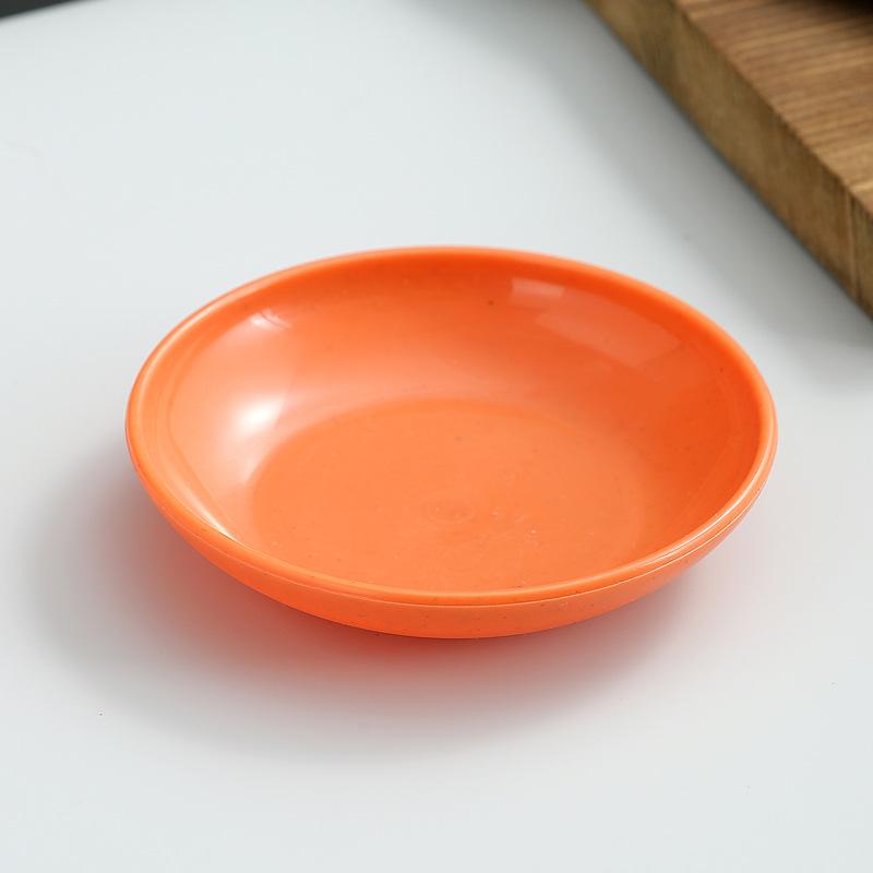 5 шт. Круглая пшеничная солома, маленькая тарелка для приправ, соевый соус, тарелка для макания в горячий горшок, барбекю, кухонная посуда, контейнер для закусок оранжевый