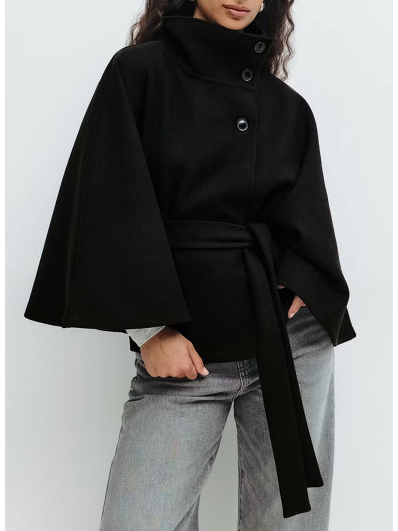 European & American Women s British Style Cape with Stand Collar & Belt for Autumn/Winter XXXL чорний
European & American Women s British Style Cape with Stand Collar & Belt for Autumn/Winter XXXL чорний