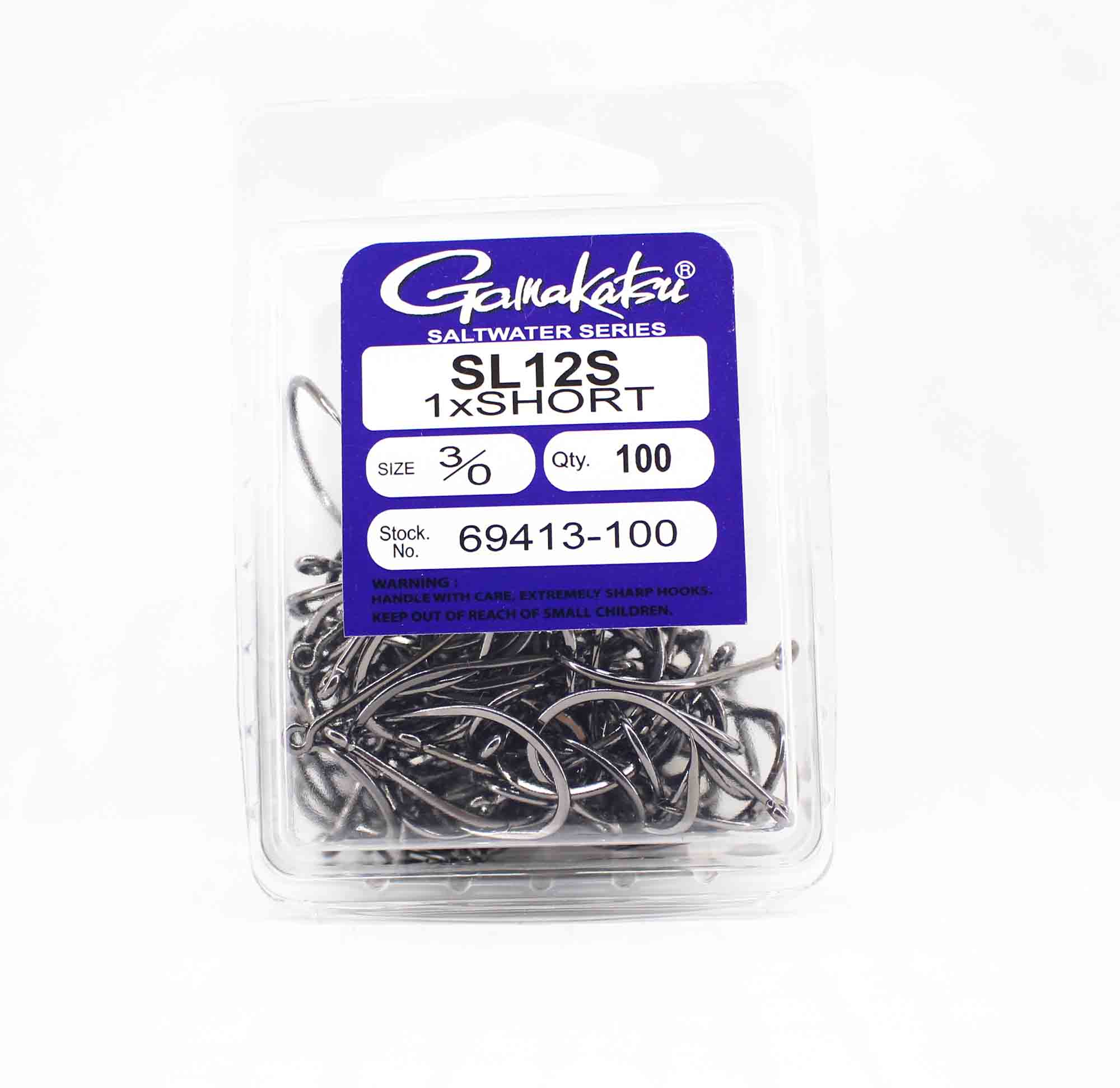 Gamakatsu 69413 SL12S Короткий крючок, черный, размер 3/0, 100 шт. в упаковке (3045) 
Gamakatsu 69413 SL12S Короткий крючок, черный, размер 3/0, 100 шт. в упаковке (3045)