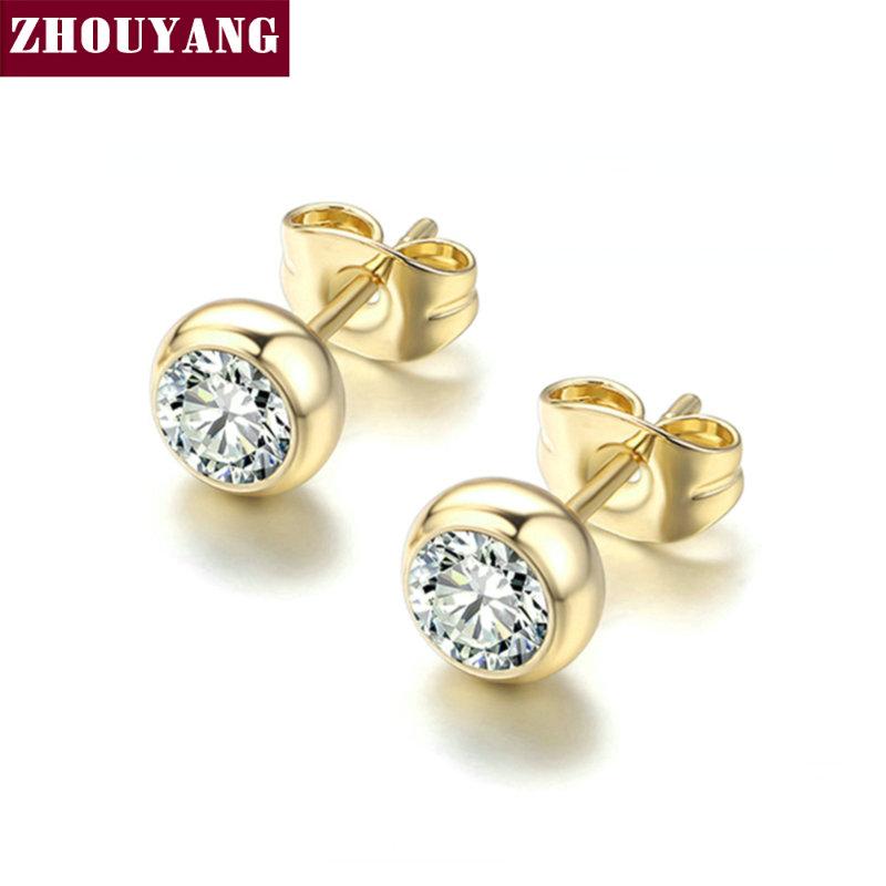 ZHOUYANG Simple Round Stud Earring For Wome Concise Rose Gold Color Fashion Jewelry Austrian Crystal Dropship Supplier E496
ZHOUYANG Simple Round Stud Earring For Wome Concise Rose Gold Color Fashion Jewelry Austrian Crystal Dropship Supplier E496