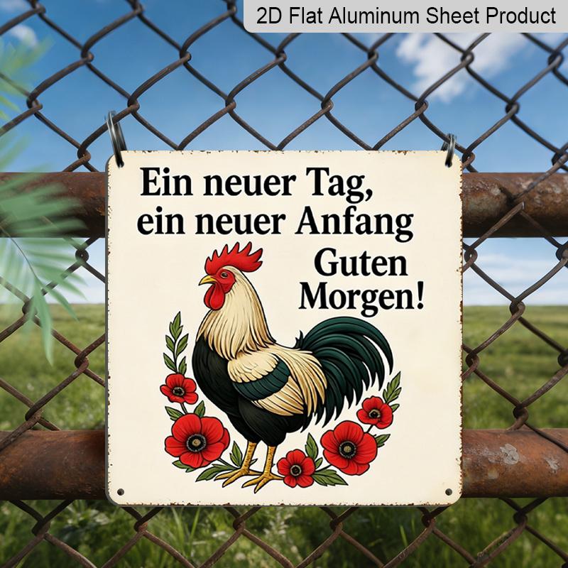 2D Flat 1pc Vintage German Gute Morgen Rooster Metal Sign - Rustic Farmhouse Aluminum Wall Decor with Good Morning Greeting, Country Kitchen & Cafe 20*20cm
2D Flat 1pc Vintage German Gute Morgen Rooster Metal Sign - Rustic Farmhouse Aluminum Wall Decor with Good Morning Greeting, Country Kitchen & Cafe 20*20cm