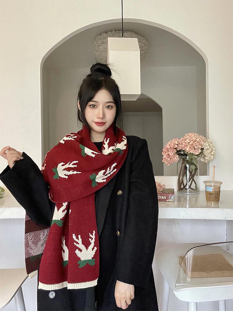Korean Style Reindeer Knitted Scarf for Women – Cute & Soft Winter Neck Warmer вина червоного кольору
Korean Style Reindeer Knitted Scarf for Women – Cute & Soft Winter Neck Warmer вина червоного кольору