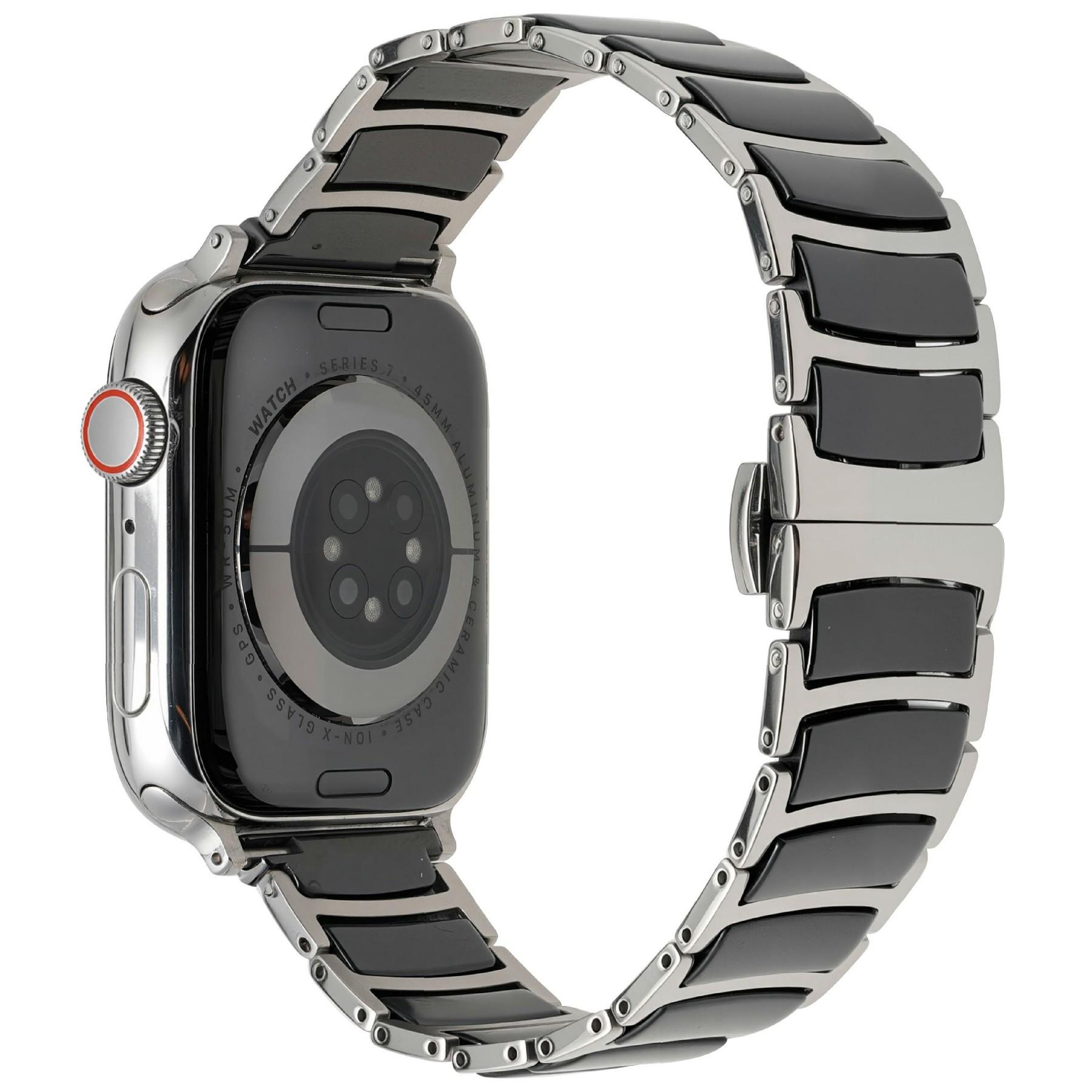 Ремінець для Apple Watch Series 10 Ultra 9 8 7 SE 6 5 4 3 2 1 46 мм 49 мм 45 мм 44 мм 42 мм Керамічний ремінець із застібкою-метеликом Black+Silver
Ремінець для Apple Watch Series 10 Ultra 9 8 7 SE 6 5 4 3 2 1 46 мм 49 мм 45 мм 44 мм 42 мм Керамічний ремінець із застібкою-метеликом Black+Silver