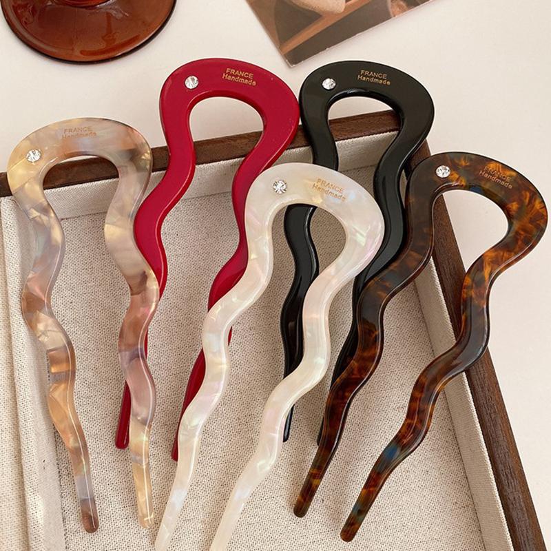 French Twist Hair Stick Hair Clip Acetate Wavy U-Shaped Hairpin Vintage Tortoise Shell Women Hair Bun Pin Headwear Accessories
French Twist Hair Stick Hair Clip Acetate Wavy U-Shaped Hairpin Vintage Tortoise Shell Women Hair Bun Pin Headwear Accessories