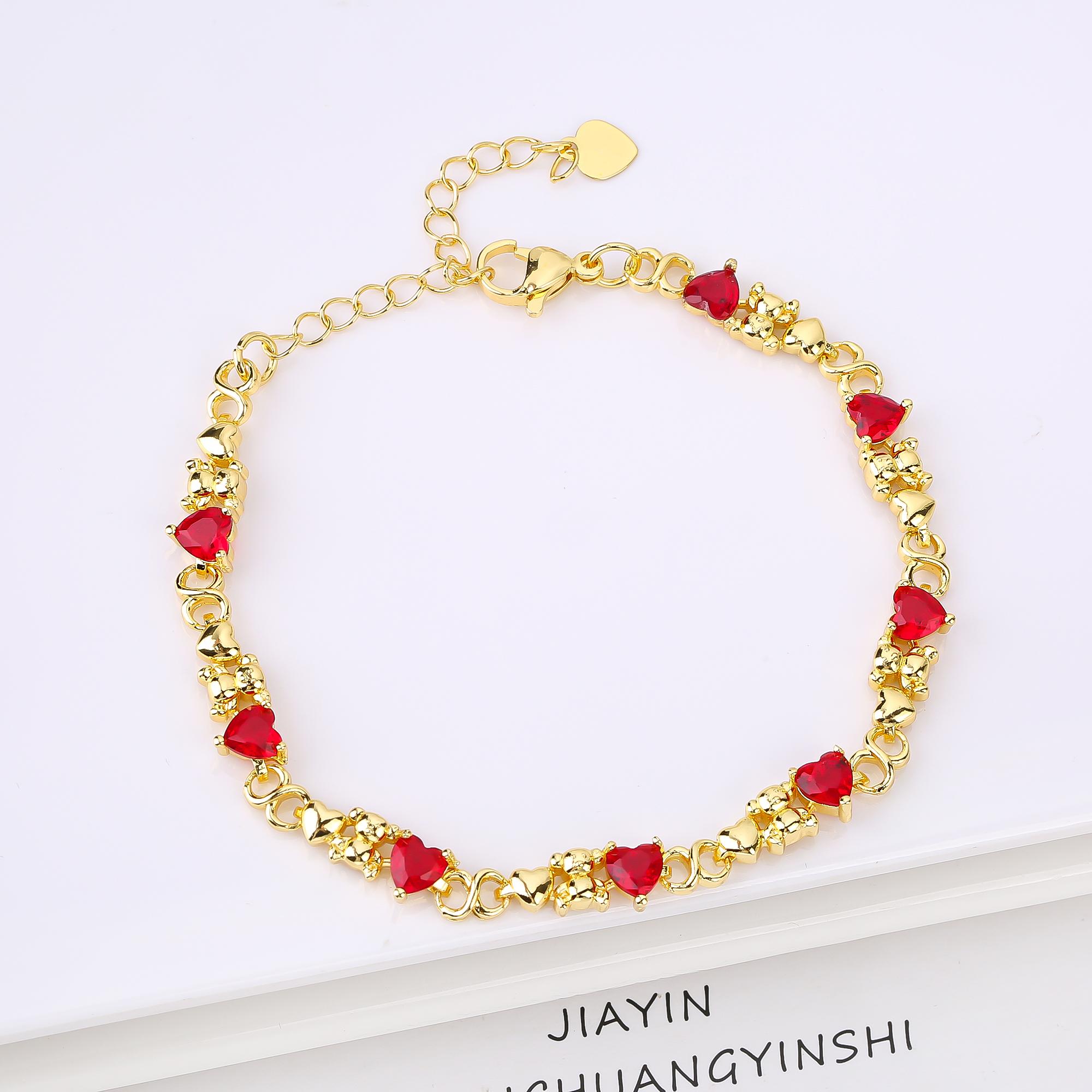 Gold-plated Heart Shape Crystal Cute Animal Bear Adjustable Bracelet Luxury for Women Girls New Fashion Party Zircon Fine Gift красный
Gold-plated Heart Shape Crystal Cute Animal Bear Adjustable Bracelet Luxury for Women Girls New Fashion Party Zircon Fine Gift красный