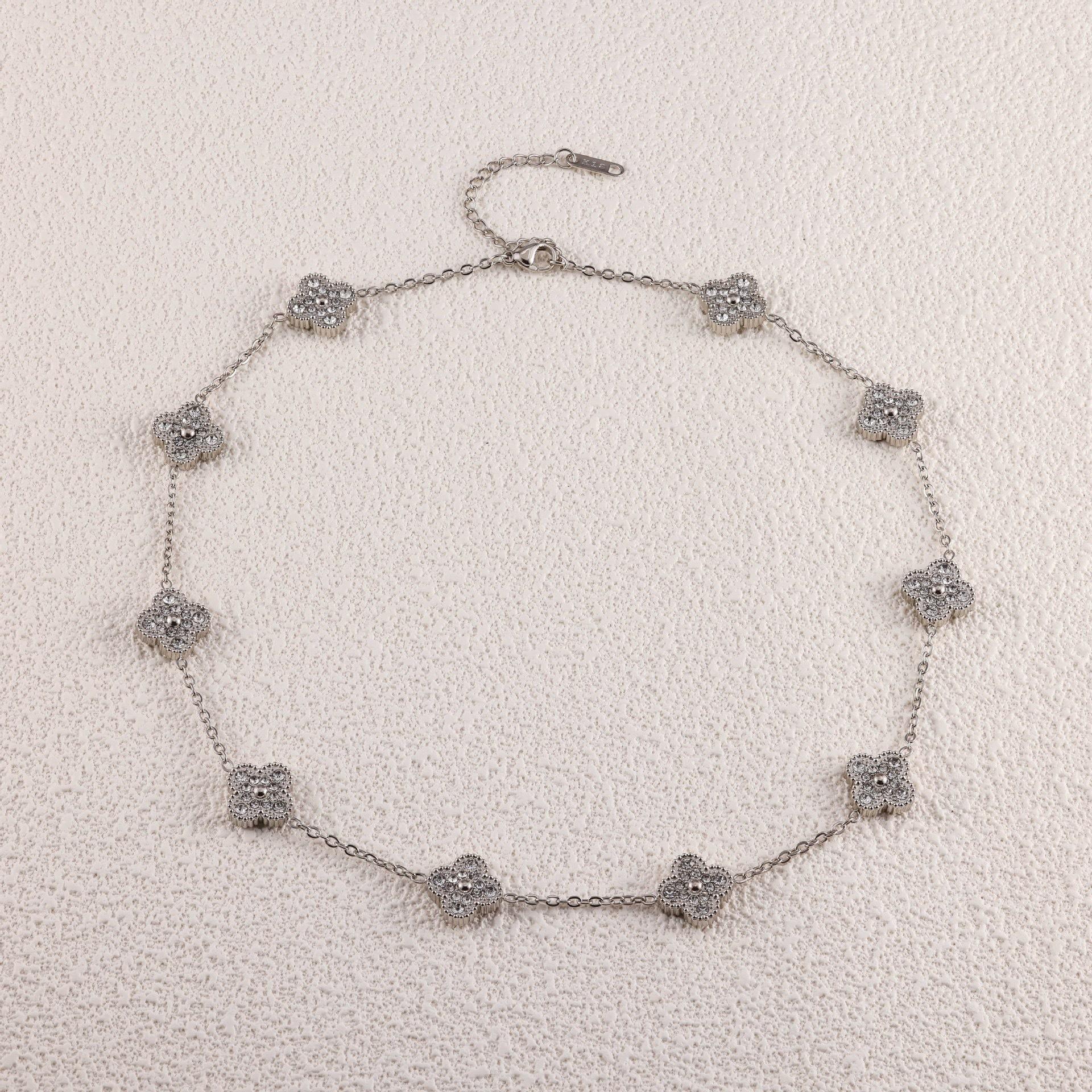 13 мм стальное ожерелье с клевером Ten Flower, цепочка на ключицу, модные и сохраняющие цвет украшения
13 мм стальное ожерелье с клевером Ten Flower, цепочка на ключицу, модные и сохраняющие цвет украшения