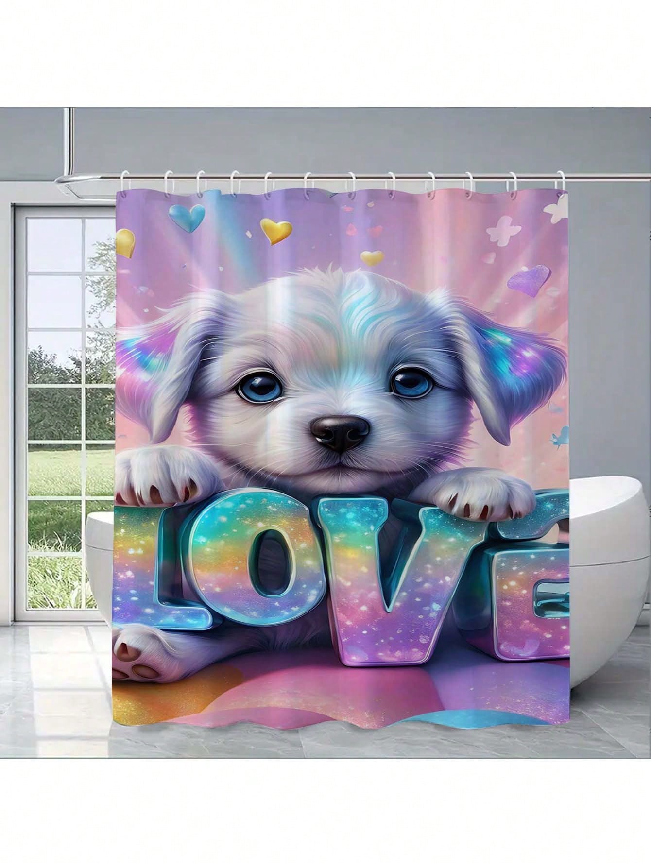 Cute Puppy Love Shower Curtain: Embrace The Adorable Design, Soft Fabric, And Heartwarming Vibes For Your Cozy Bathroom W60H190(CM)-1 Pcs
Cute Puppy Love Shower Curtain: Embrace The Adorable Design, Soft Fabric, And Heartwarming Vibes For Your Cozy Bathroom W60H190(CM)-1 Pcs
