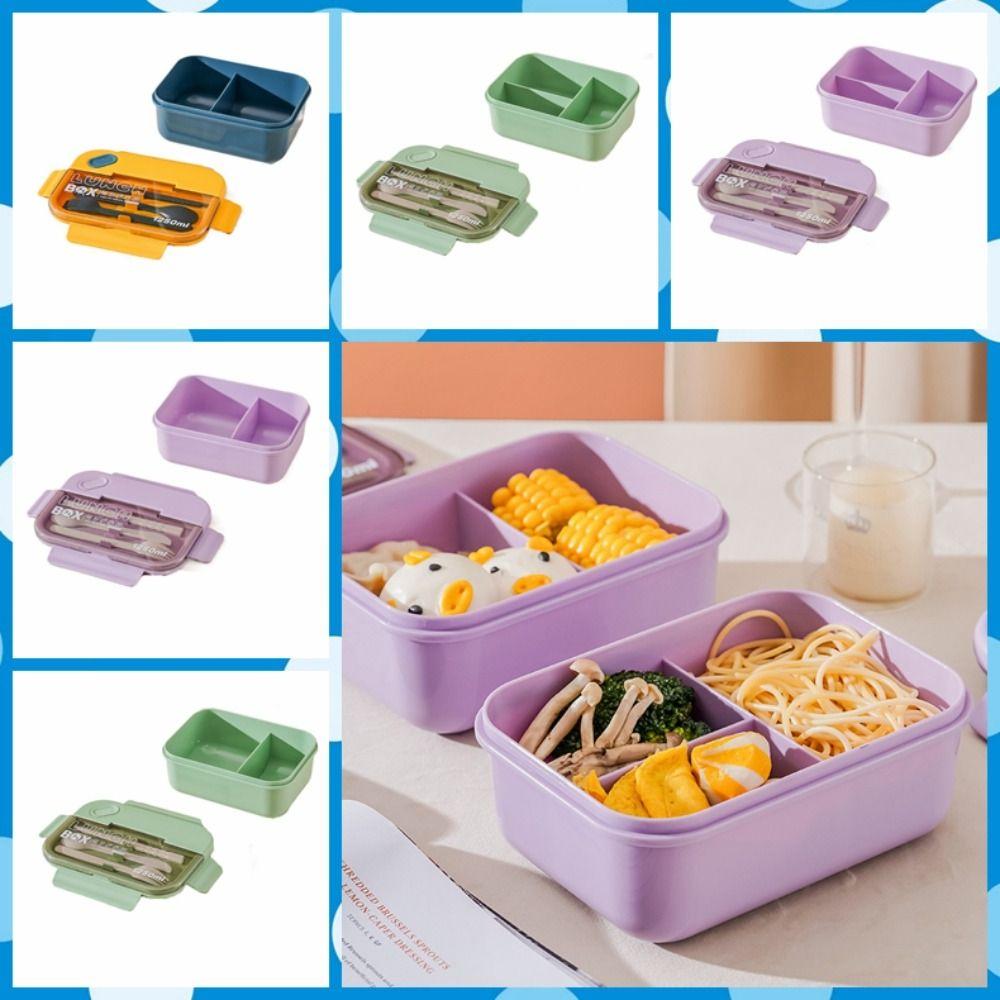with Chopsticks Fork Spoon Compartment Lunch Box Plastic Food Box Portable Food Container Office purple-2 grids
with Chopsticks Fork Spoon Compartment Lunch Box Plastic Food Box Portable Food Container Office purple-2 grids
