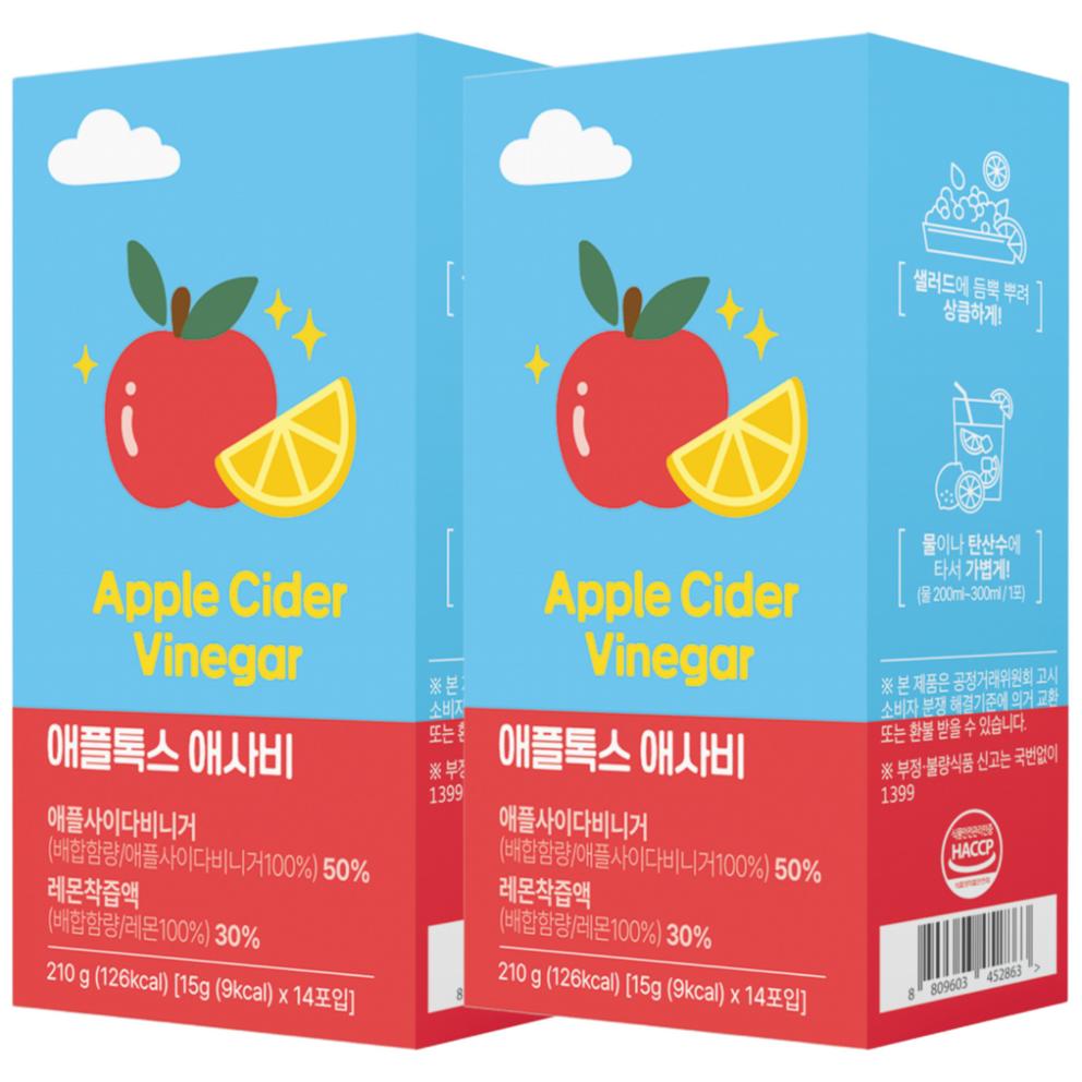 Яблочный уксус с лимонным соком Appletokss, 28 порций x 2 коробки
Яблочный уксус с лимонным соком Appletokss, 28 порций x 2 коробки