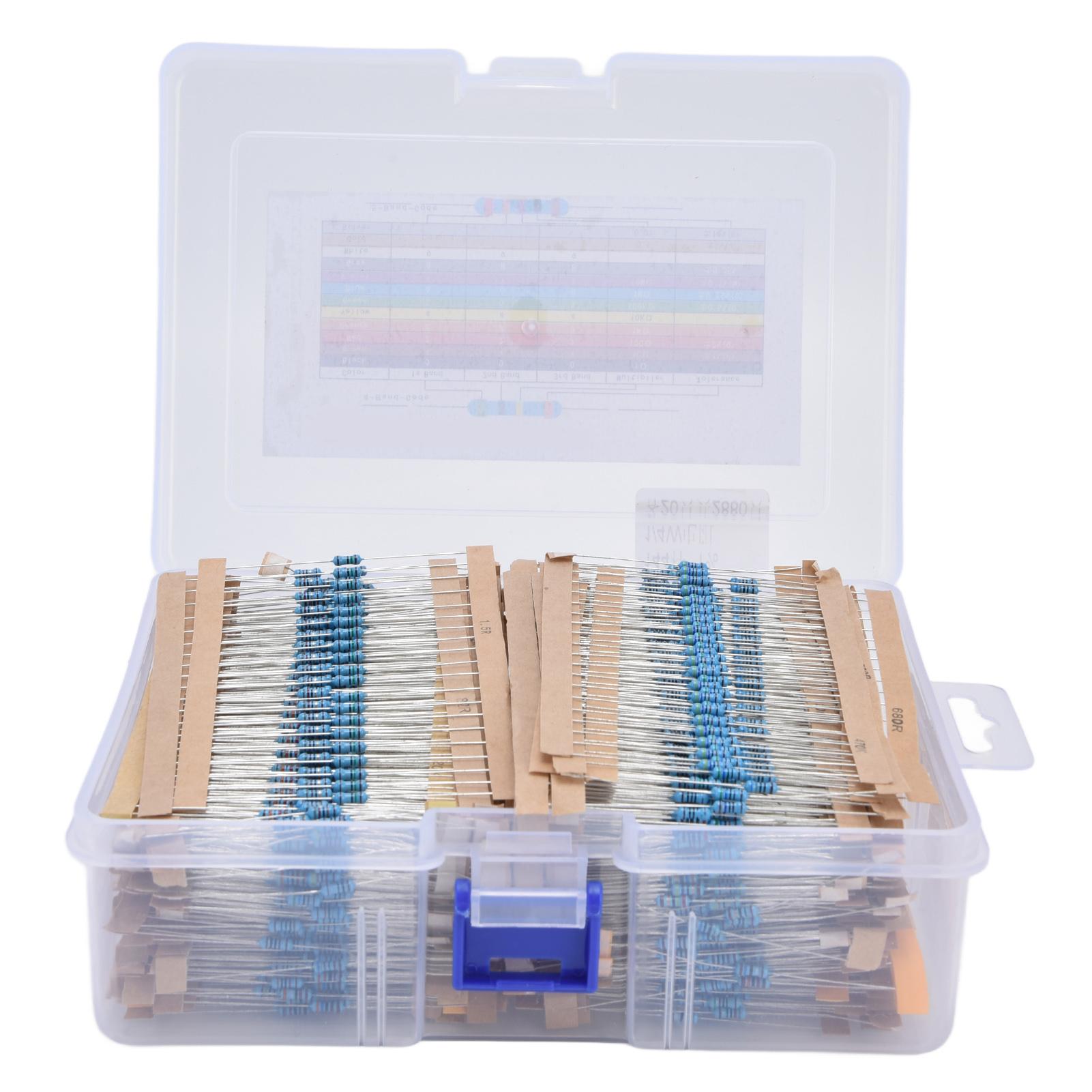 2880Pcs Resistors Assortment Alloy Film Resistor Resistance 144 Values 1 Ohm ~1M Ohm 14W for DIY
2880Pcs Resistors Assortment Alloy Film Resistor Resistance 144 Values 1 Ohm ~1M Ohm 14W for DIY