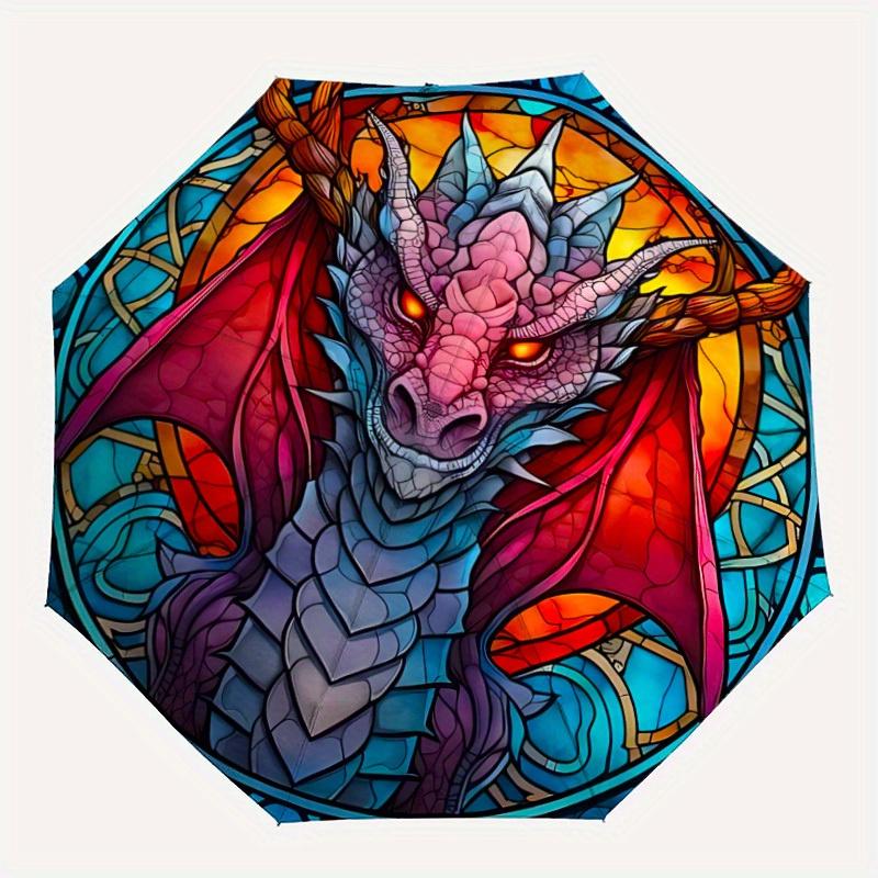 1pc Dragon StainedGlass Automatic Open/close Umbrella, 8-Rib sturdy structure, Portable Travel Umbrella, Parties, Everyday Use, Outdoor Acce
1pc Dragon StainedGlass Automatic Open/close Umbrella, 8-Rib sturdy structure, Portable Travel Umbrella, Parties, Everyday Use, Outdoor Acce