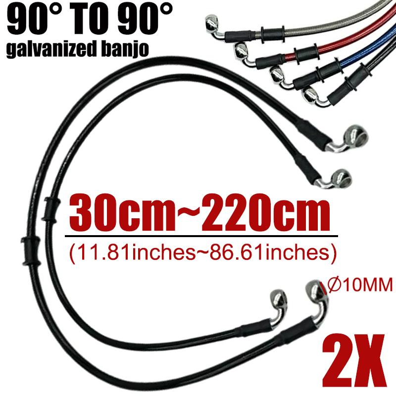 2X 30cm-220cm Motorcycle Hydraulic Brake Hose Line 90° 10mm Banjo For Suzuki Kawasaki Yamaha Pipe Line Braided Black Universal 2Pcs Black 30cm
2X 30cm-220cm Motorcycle Hydraulic Brake Hose Line 90° 10mm Banjo For Suzuki Kawasaki Yamaha Pipe Line Braided Black Universal 2Pcs Black 30cm