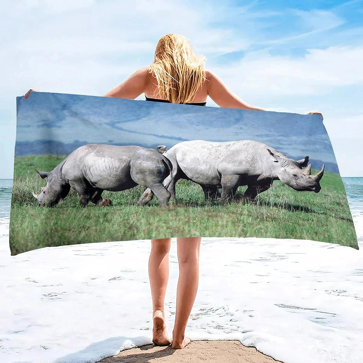 Cute Rhino Beach Towel Wild Animal Print Bath Towel for Spa Travel Yoga Sport Camping Hiking Microfiber Quick Dry Swimming Cover W40*H60(CM)
Cute Rhino Beach Towel Wild Animal Print Bath Towel for Spa Travel Yoga Sport Camping Hiking Microfiber Quick Dry Swimming Cover W40*H60(CM)
