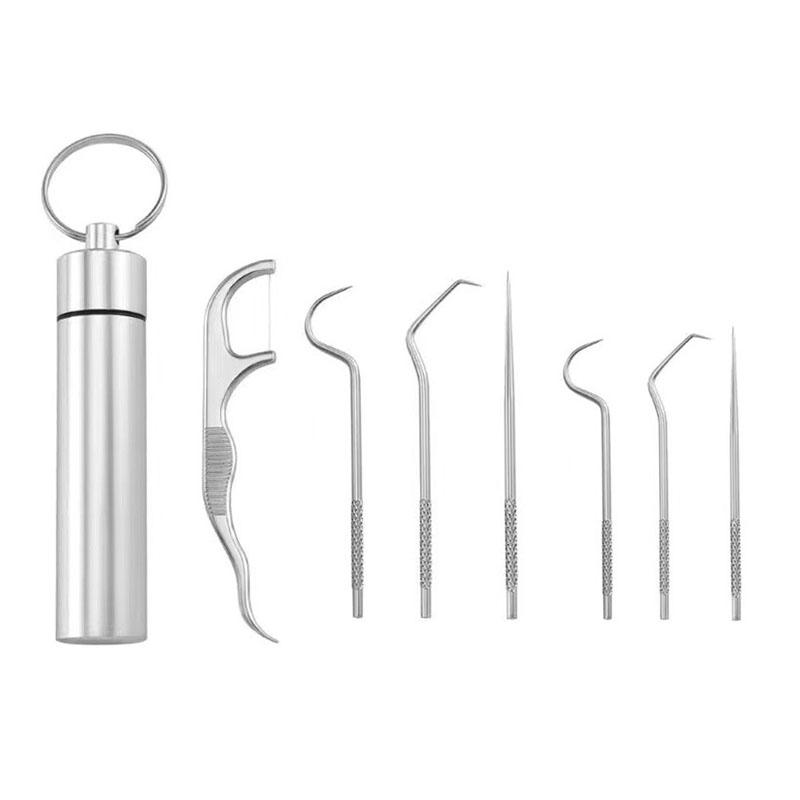 304 Stainless Steel Dental Pick Set, Portable Metal Toothpick Tool with Travel Case, Oral Hygiene Kit for Home & Travel
304 Stainless Steel Dental Pick Set, Portable Metal Toothpick Tool with Travel Case, Oral Hygiene Kit for Home & Travel