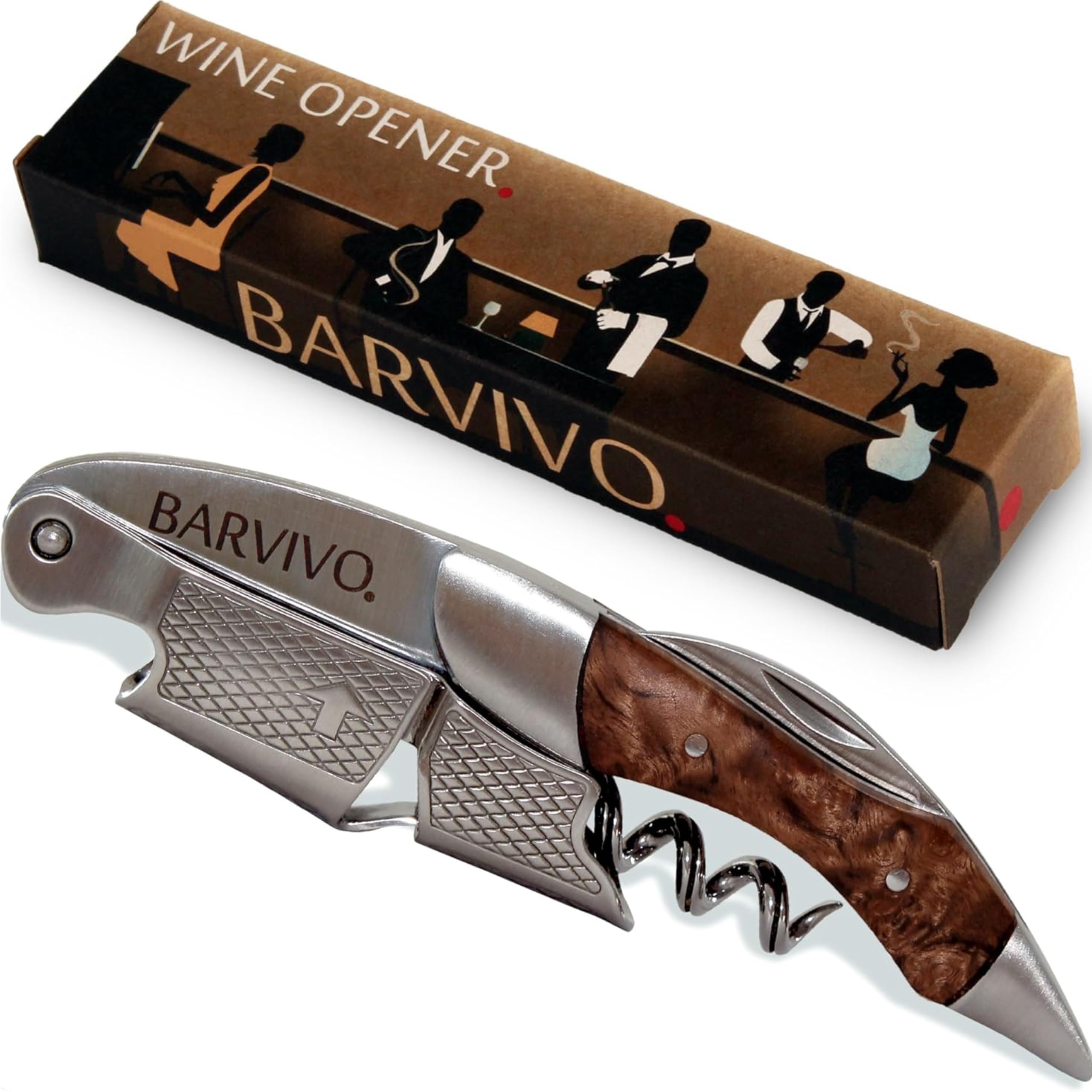 Barvivo Professional Sommelier Knife For opening beer and wine bottles for sommeliers and bartenders around the made of stainless steel and natural
Barvivo Professional Sommelier Knife For opening beer and wine bottles for sommeliers and bartenders around the made of stainless steel and natural