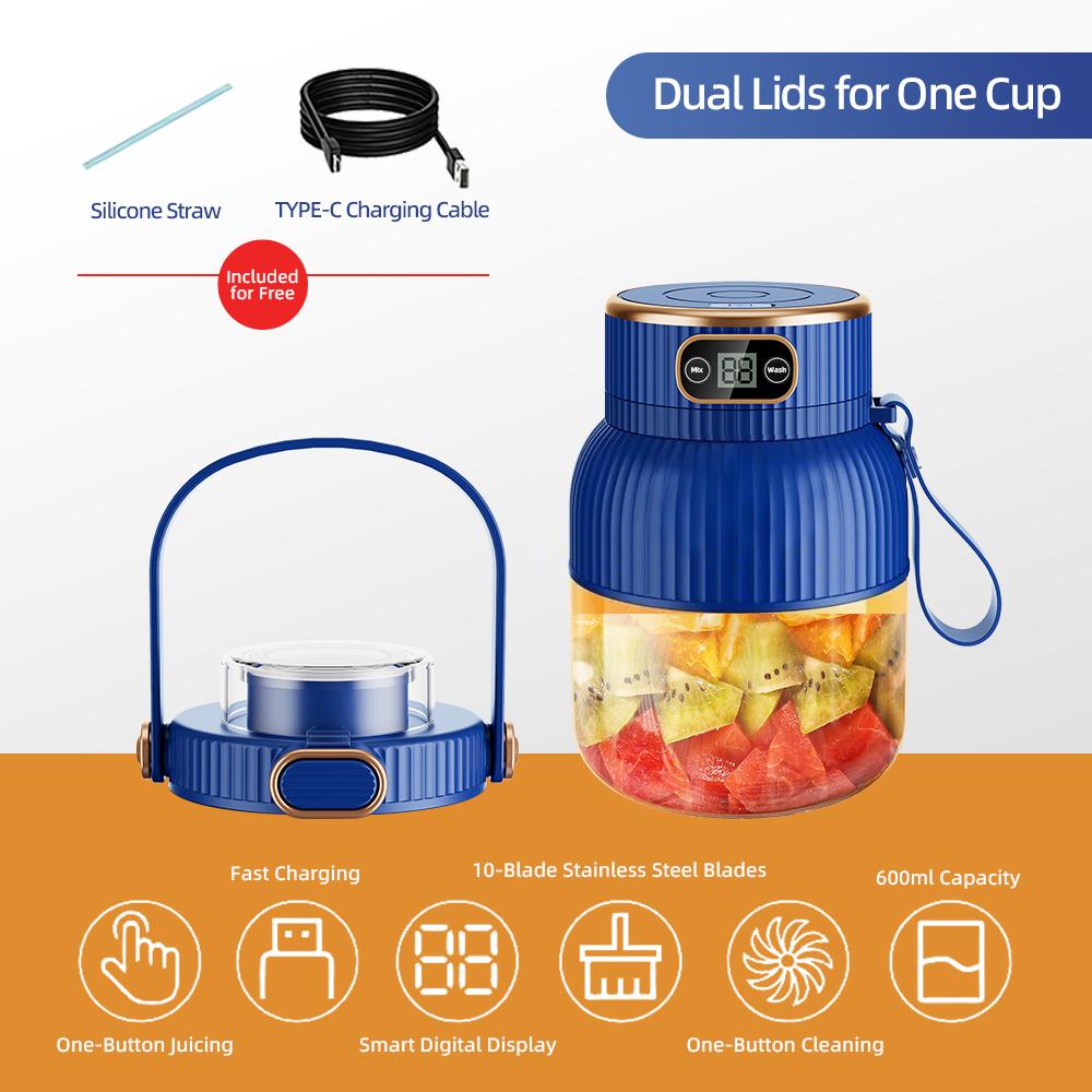 Portable Juicer Cup, Multifunctional Portable Juicer with Digital Display USB Rechargeable Electric Blender for /Home/Travel
Portable Juicer Cup, Multifunctional Portable Juicer with Digital Display USB Rechargeable Electric Blender for /Home/Travel