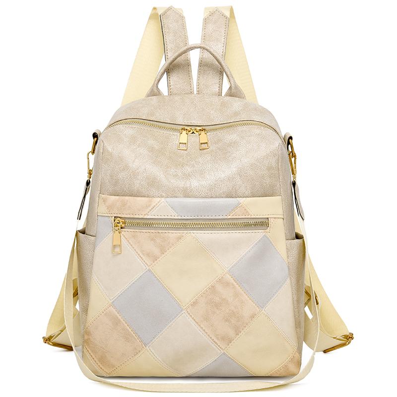 Большая вместимость цветного блока противоугонный рюкзак женский дорожный рюкзак мягкая кожаная школьная сумка бежевый
Большая вместимость цветного блока противоугонный рюкзак женский дорожный рюкзак мягкая кожаная школьная сумка бежевый