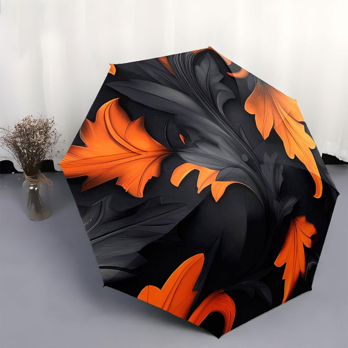 Automatic Open/Close Umbrella with One-Touch Button - Large Orange & Black Swirling Leaves Pattern, Compact Travel Umbrella, W (as the picture,iron&8K)
Automatic Open/Close Umbrella with One-Touch Button - Large Orange & Black Swirling Leaves Pattern, Compact Travel Umbrella, W (as the picture,iron&8K)