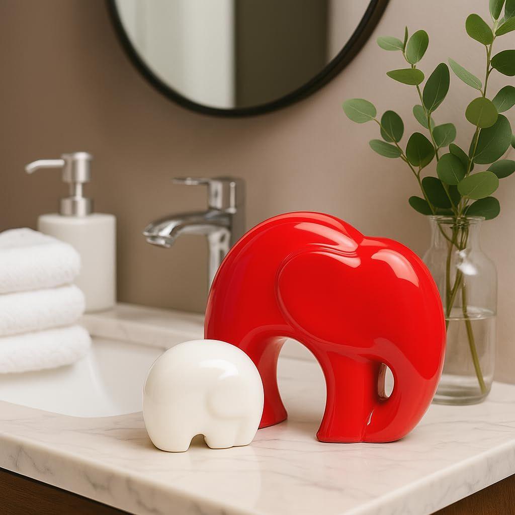 Домашний декор Набор Lucky Charm «Слон для матери и ребенка» | Керамические фигурки с отделкой фортепиано - (Набор из 2 предметов, красный белый)
Домашний декор Набор Lucky Charm «Слон для матери и ребенка» | Керамические фигурки с отделкой фортепиано - (Набор из 2 предметов, красный белый)