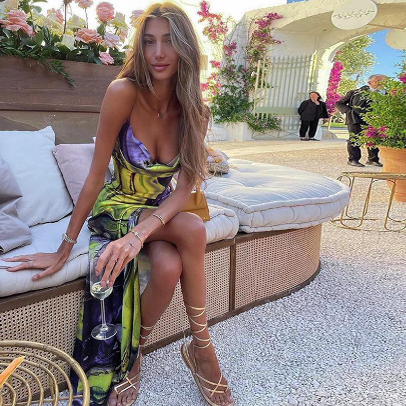 Women s clothing 2025 summer new fashion printing slim-fitting split-back tube top suspender dress S
Women s clothing 2025 summer new fashion printing slim-fitting split-back tube top suspender dress S