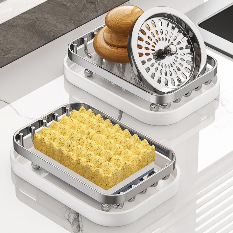Stainless Steel Soap Rack Drainage Soap Tray Multifunctional Bathroom Storage Rack Bathroom Draining Box Simple Soap Storage Box one size
Stainless Steel Soap Rack Drainage Soap Tray Multifunctional Bathroom Storage Rack Bathroom Draining Box Simple Soap Storage Box one size