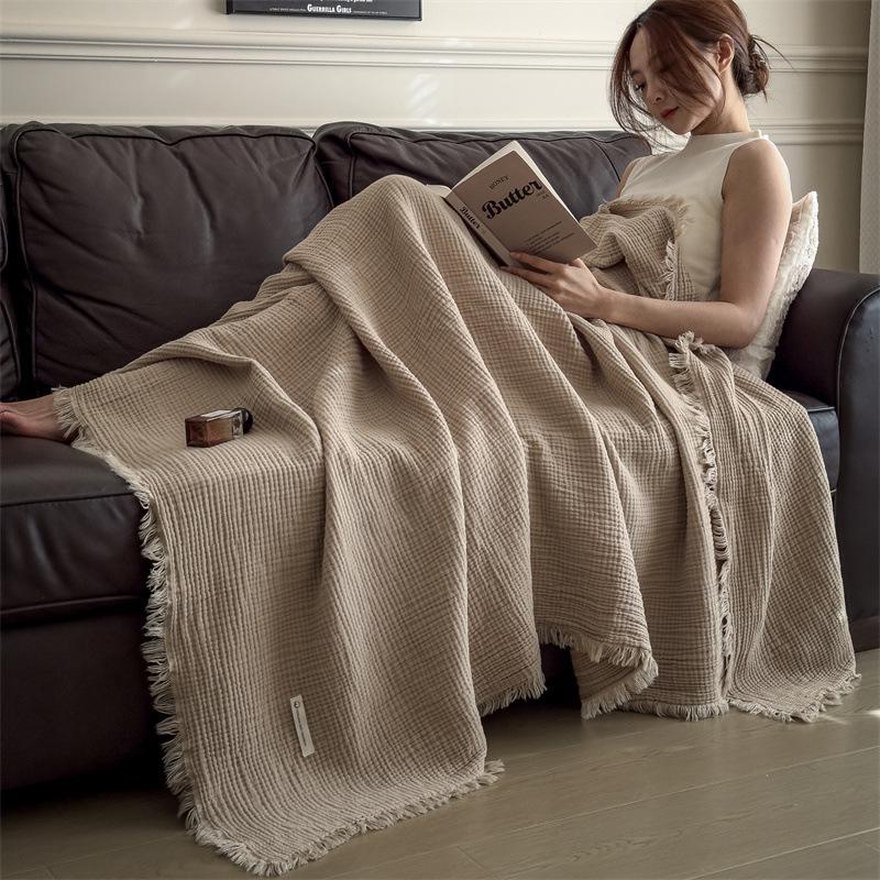 Maillard Pure Cotton Crinkle Gauze Tassel Throw Blanket 130x170 cm
Maillard Pure Cotton Crinkle Gauze Tassel Throw Blanket 130x170 cm