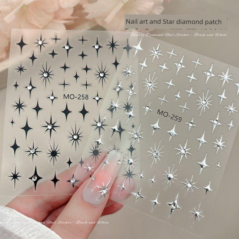 Crystal Asterism Nail Art Stickers Embossed Three-Dimensional Metal Silver Black Four Eight-Pointed Stars Nail Sticker Rhinestone Jewelry Internet Hot One for each of the 2 paragraphs
Crystal Asterism Nail Art Stickers Embossed Three-Dimensional Metal Silver Black Four Eight-Pointed Stars Nail Sticker Rhinestone Jewelry Internet Hot One for each of the 2 paragraphs