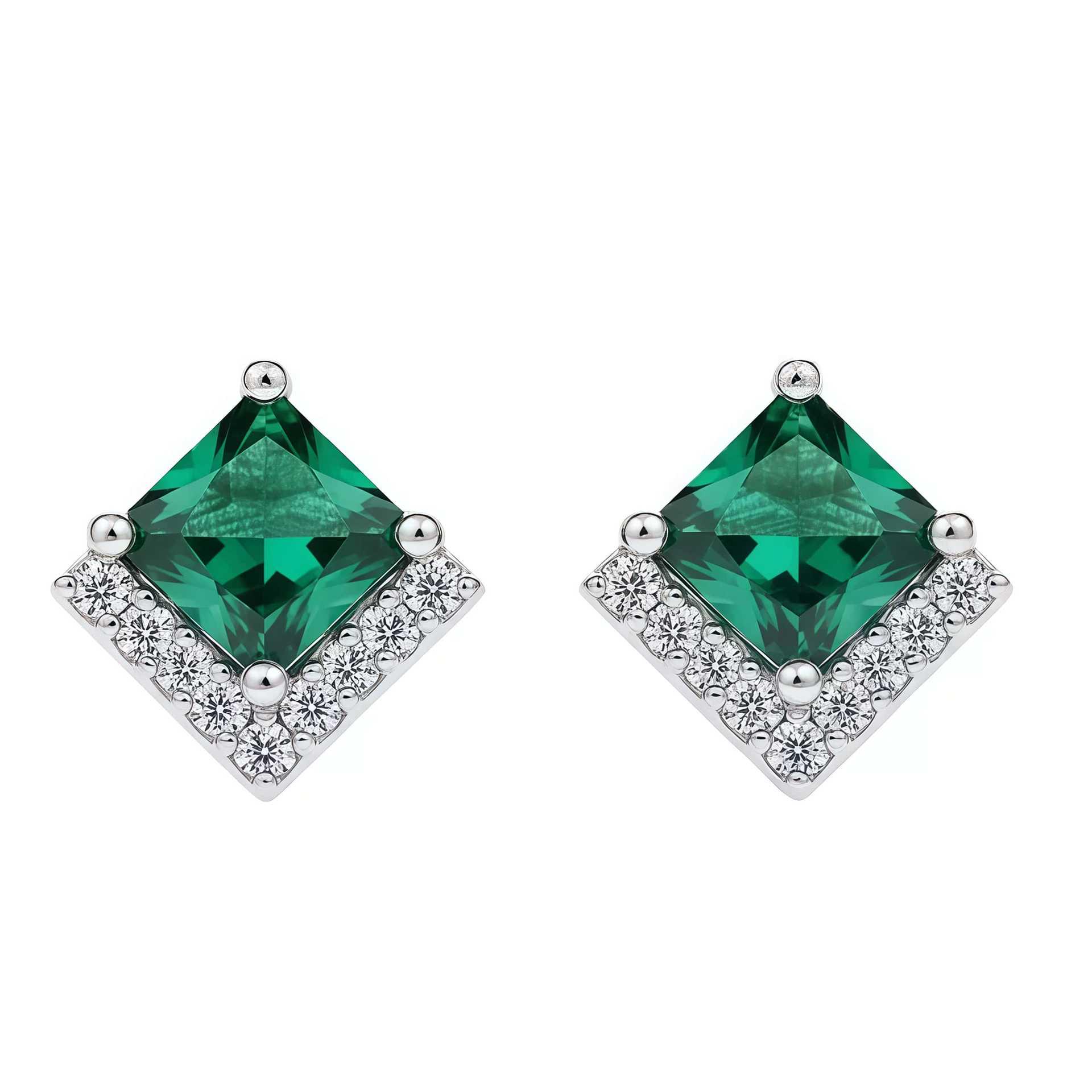 Серьги из стерлингового серебра S925 с покрытием из 18-каратного золота, инкрустированные изумрудным цирконом - Дизайн пусеты Принцесса квадратной формы для женщин 925 Sterling Silver
Серьги из стерлингового серебра S925 с покрытием из 18-каратного золота, инкрустированные изумрудным цирконом - Дизайн пусеты Принцесса квадратной формы для женщин 925 Sterling Silver