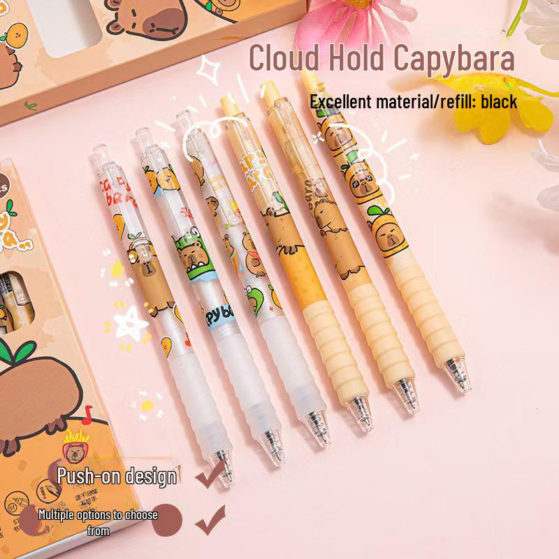 Ручка-пресс-форма Cloud Grip Capybara: Ручка-кисточка Cute Brush 0,5 мм, быстросохнущие чернила, черного цвета. Capybara, 6 pieces per box
Ручка-пресс-форма Cloud Grip Capybara: Ручка-кисточка Cute Brush 0,5 мм, быстросохнущие чернила, черного цвета. Capybara, 6 pieces per box