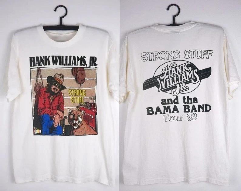 1983 Hank Williams Jr. & The Bama Band Strong Stuff Tour T-Shirt 4XL
1983 Hank Williams Jr. & The Bama Band Strong Stuff Tour T-Shirt 4XL