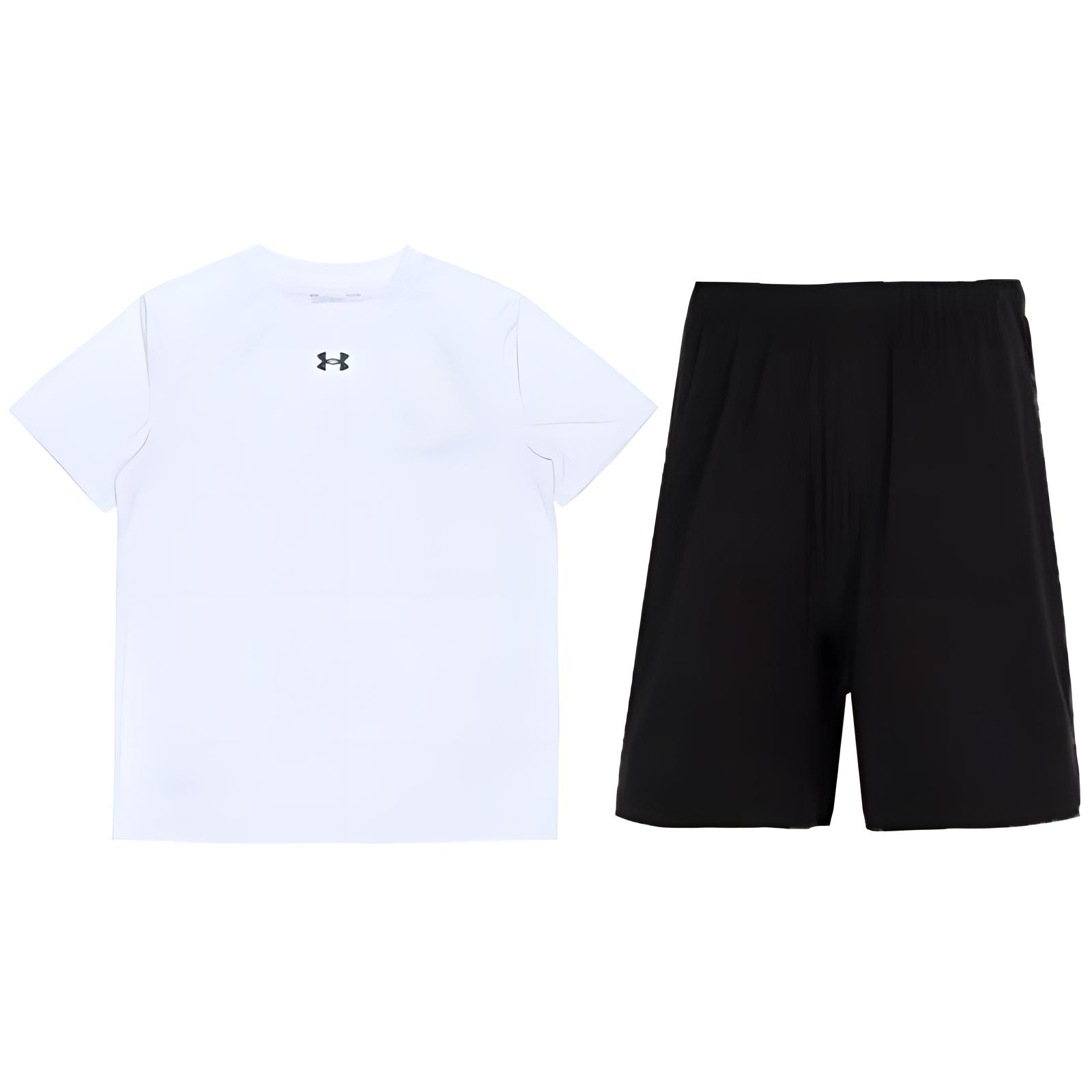 Under Armour Round Neck Pullover Sports Training Short Sleeve T-Shirt And Elastic Shorts Casual Sports Suit 21500513-100+24500201-001 S
Under Armour Round Neck Pullover Sports Training Short Sleeve T-Shirt And Elastic Shorts Casual Sports Suit 21500513-100+24500201-001 S